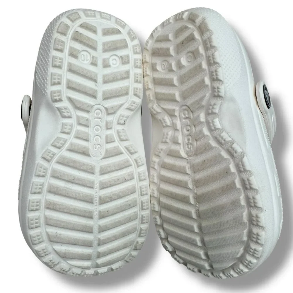 Crocs Kids Panda Fuzzy Lined Clogs 10C Cozy Core Cute Slip On Unisex
